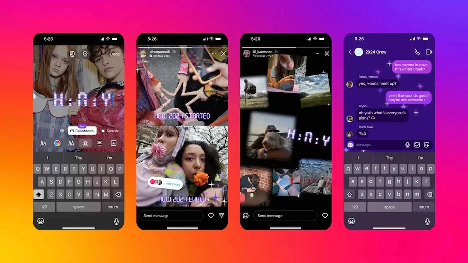 Instagram Launches 2024 Collage Feature with New Year-Themed Fonts